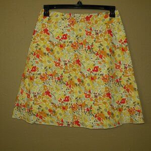 VTG Express A-line Skirt Floral Cotton Lined Sz 6